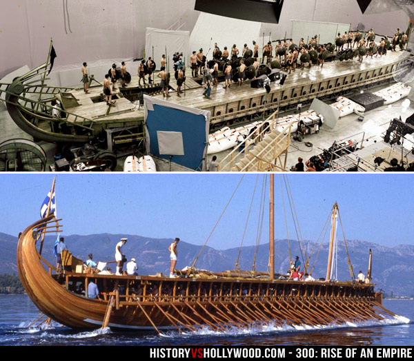 Trireme on Set and a Real Trireme