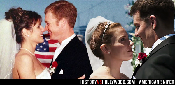 Taya Kyle and Chris Kyle Wedding Photo, Sienna Miller and Bradley Cooper