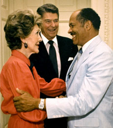Nancy Reagan, President Reagan, and Eugene Allen