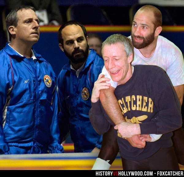 Steve Carell and Mark Ruffalo, John du Pont and Dave Schultz