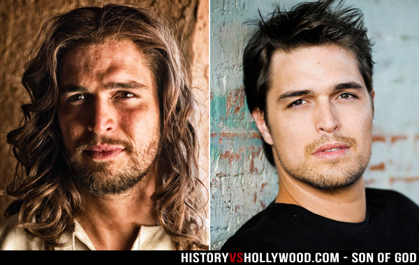 Actor Diogo Morgado as Jesus and in Real Life