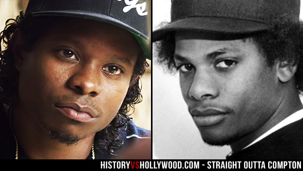 character in the Straight Outta Compton movie (left), the real Eazy-E ...
