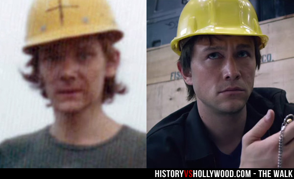 Philippe Petit wearing construction hat