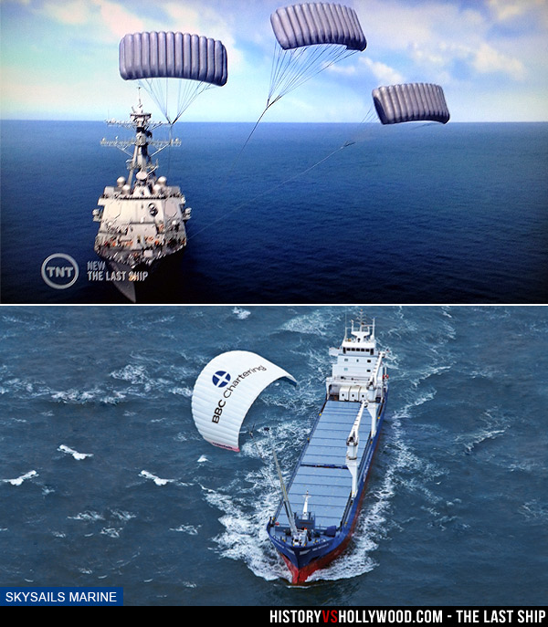 Last Ship Parachute Kite Sails on Show and SkySails in Real Life